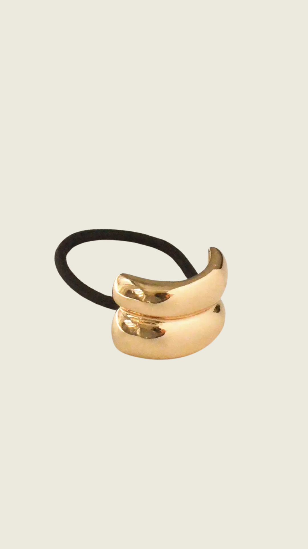 Mini Double Arch Metal Ponytail Hair Tie | Gold