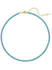 Sahira Chloe Tennis Choker Necklace Turquoise