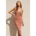 Crochet Stripe Midi Dress