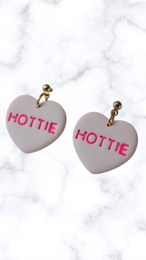 Aylsbury Street Valentine's Day Conversation Heart Earrings- Hottie