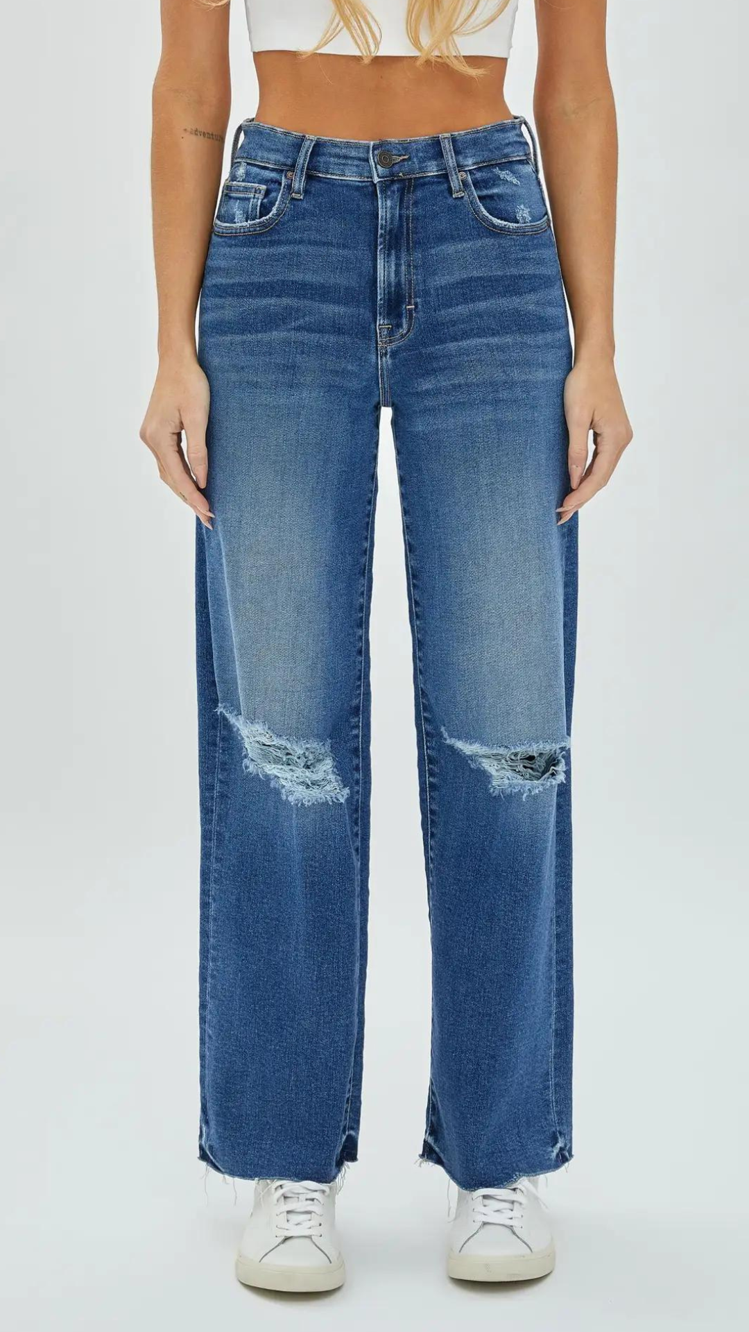 Hidden Jeans Logan Dark Wash Grinded Stretch Dad Jeans