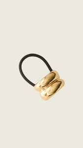 Mini Double Arch Metal Ponytail Hair Tie | Gold