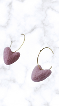 Aylsbury Street Fuzzy Heart Earrings - Pink