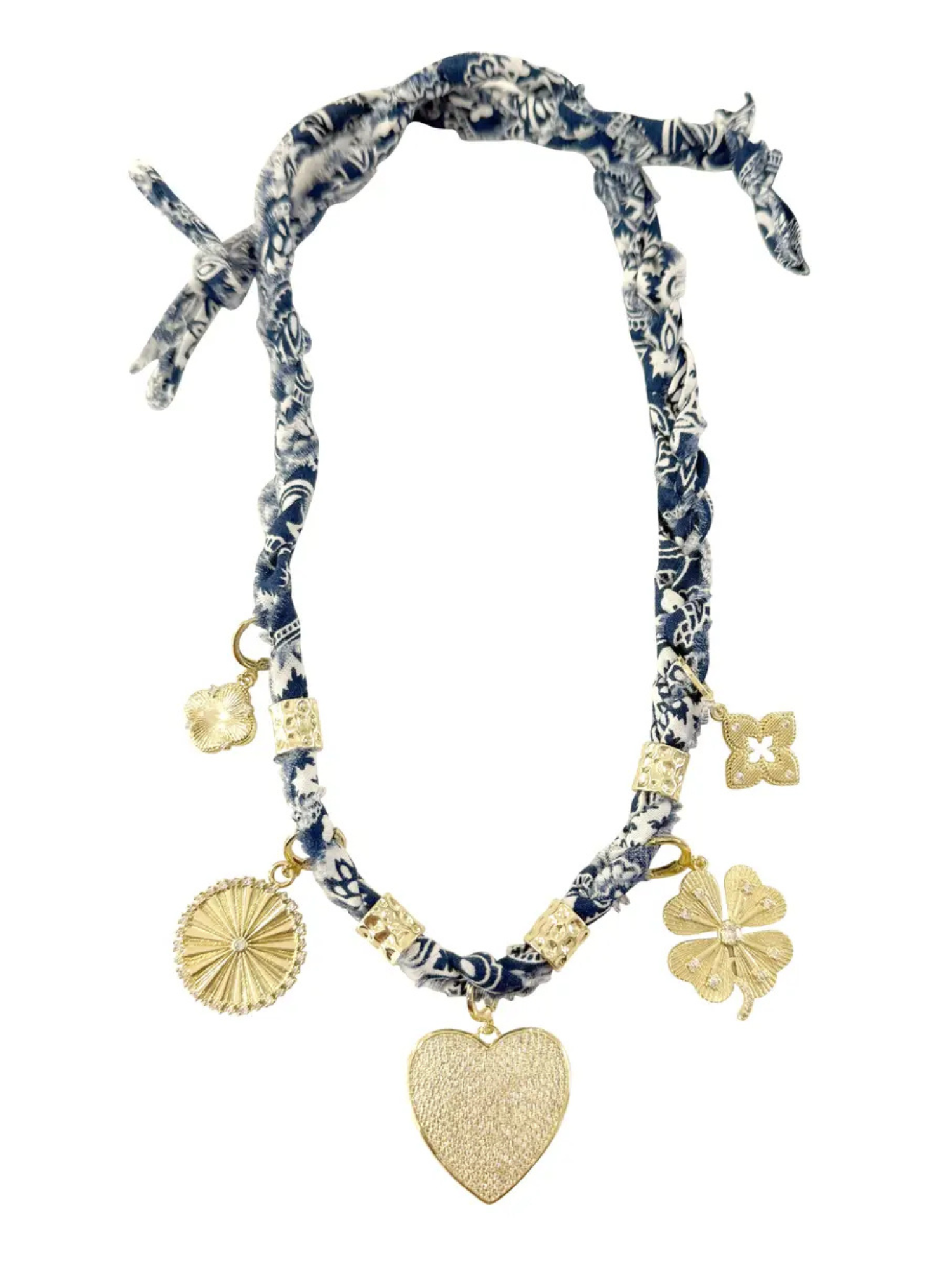 Taryn Multi Charm Bandana Scarf Necklace