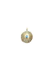Gold Coin with Turquoise Stone Scarf Charm