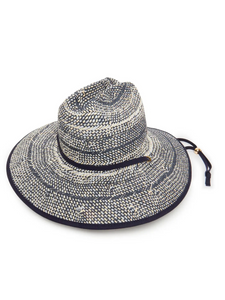Lele Sadoughi Navy Straw Woven Hat