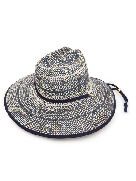 Black Straw Lele Sadoughi Hat with White Band Lele Sadoughi Jet Open Weave Bucket Hat – Mod39 main image 3
