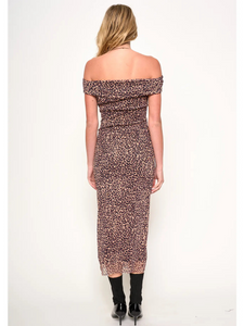 Larissa Mini Leopard Print Off The Shoulder Dress