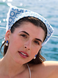 Lele Sadoughi Denim Eyelet Jackie Hankerchief Headband