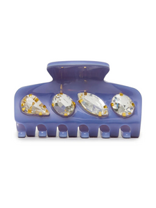 Lele Sadoughi French Blue Mini Crystal Claw Clip