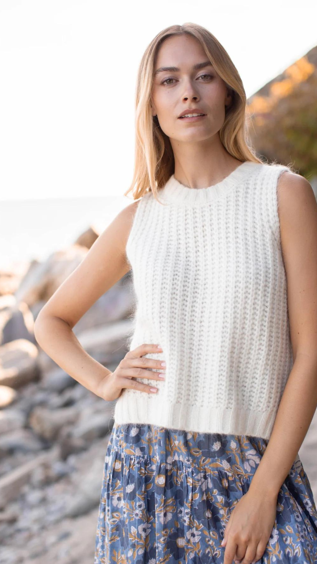 Marea Emilia Sweater Vest - Ivory