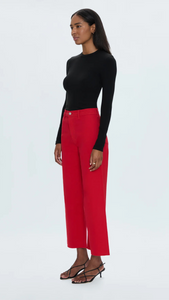 Pistola Penny Crop High Rise Wide Leg in Ruby