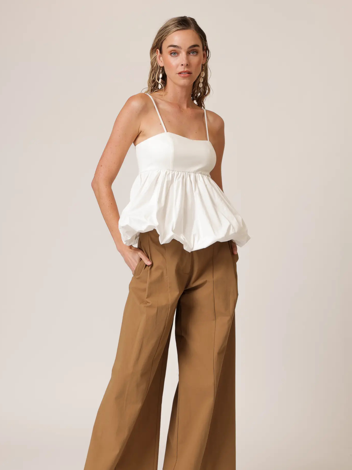 Line + Dot Wesley Mix-Media Top
