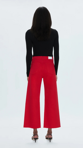 Pistola Penny Crop High Rise Wide Leg in Ruby