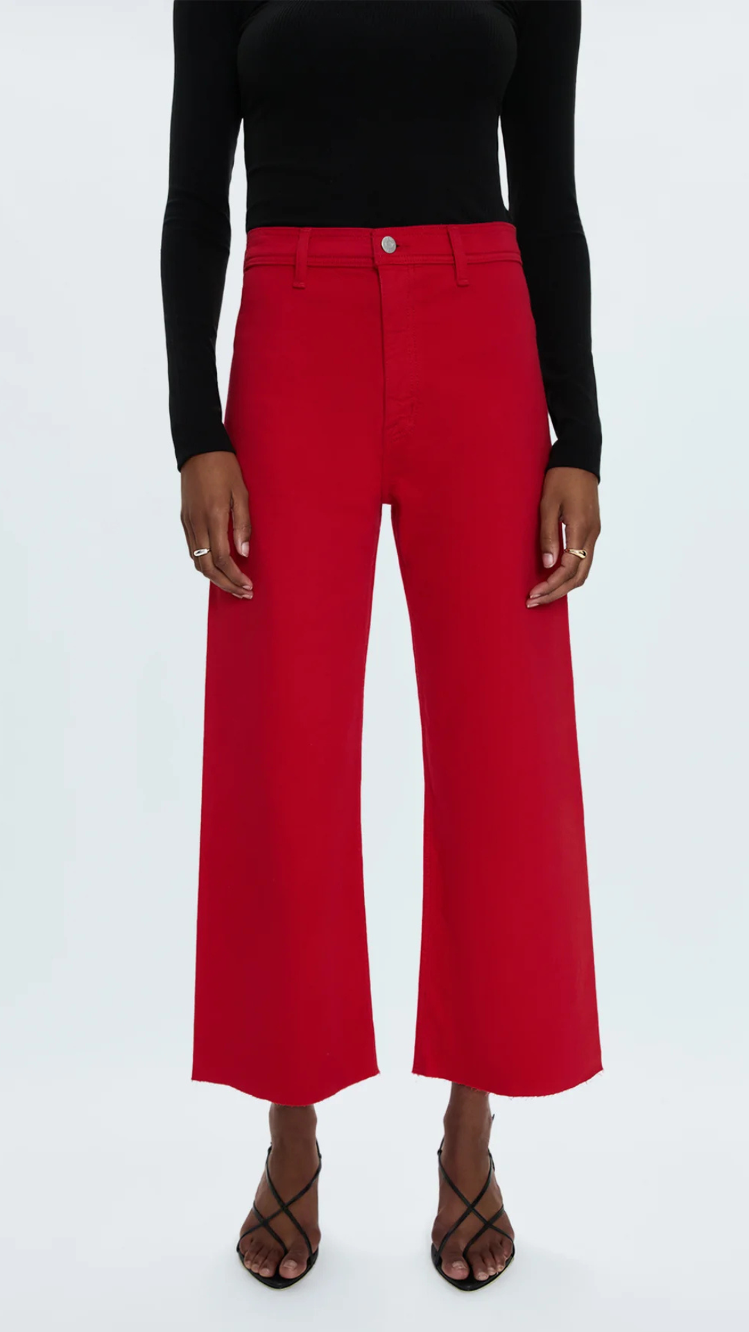 Pistola Penny Crop High Rise Wide Leg in Ruby