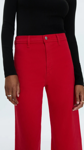 Pistola Penny Crop High Rise Wide Leg in Ruby