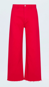 Pistola Penny Crop High Rise Wide Leg in Ruby