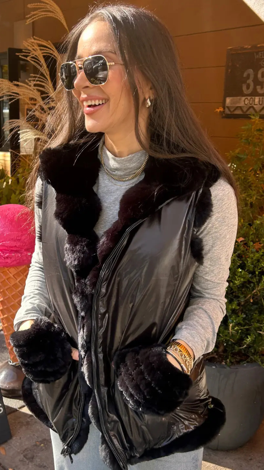 Jocelyn Faux Fur Reversible Bongo Vest