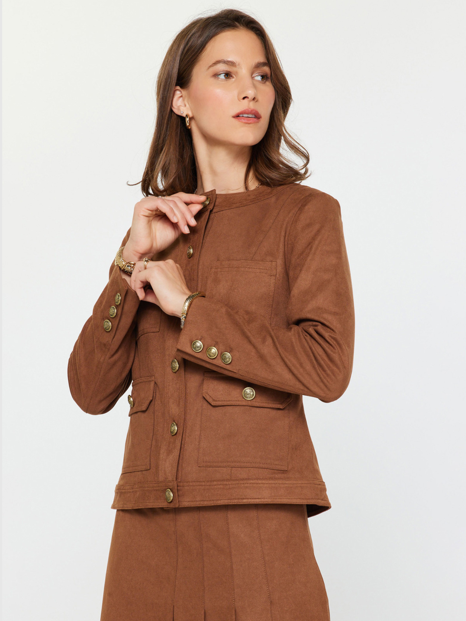 Harper Faux Suede Utility Jacket