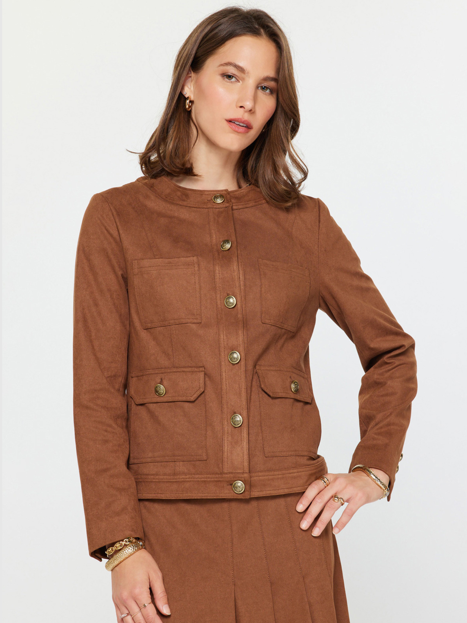 Harper Faux Suede Utility Jacket