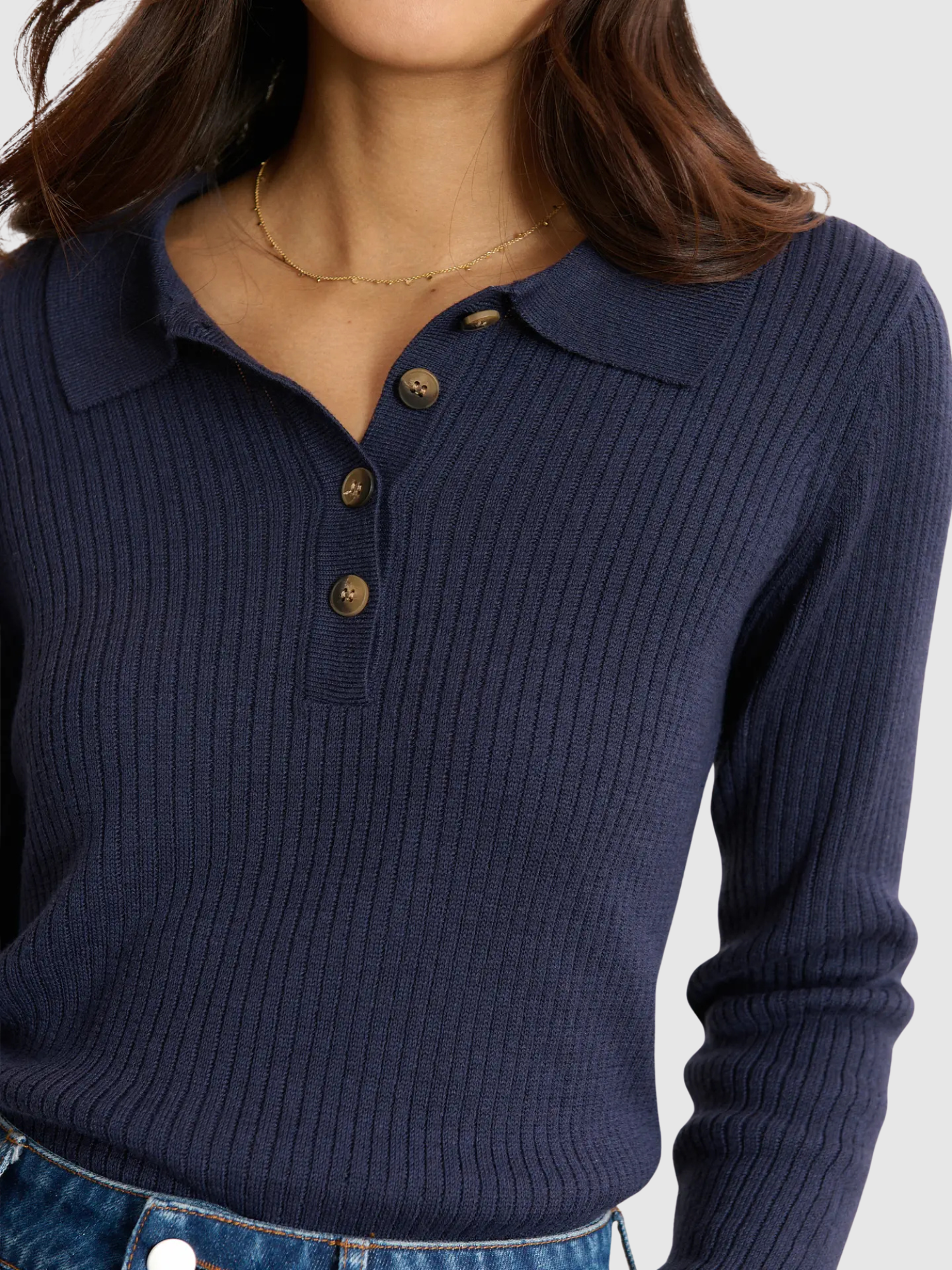 Billie Knit Long Sleeve Polo