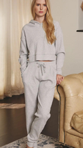 Ribbed Knit Heather Hoodie and Pants Set