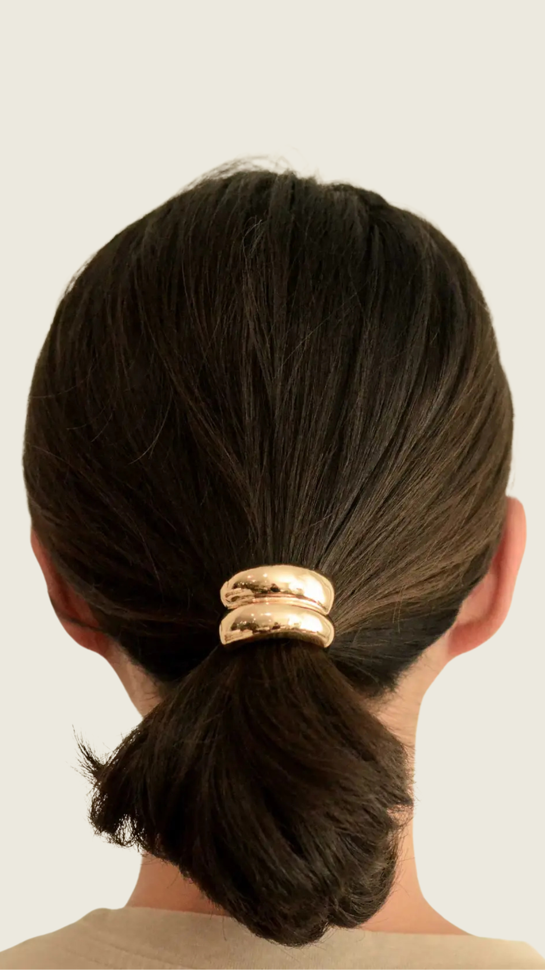 Mini Double Arch Metal Ponytail Hair Tie | Gold