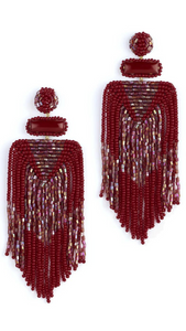 Deepa Gurnani Jody Earrings Maroon and Gunmetal