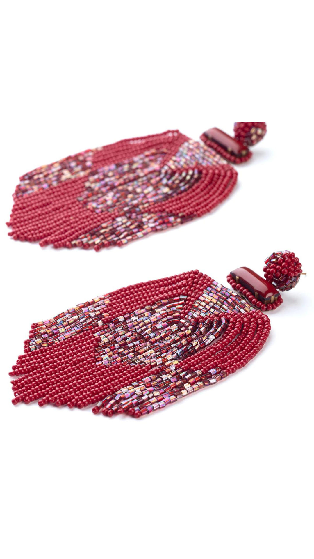 Deepa Gurnani Jody Earrings Maroon and Gunmetal