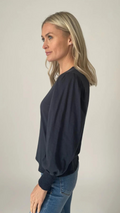 Six Fifty Erin Top Navy and White