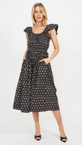 Marea Jane Dress- Black Mini Meadow