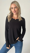 Six Fifty Payton Top- Heather Grey and Black