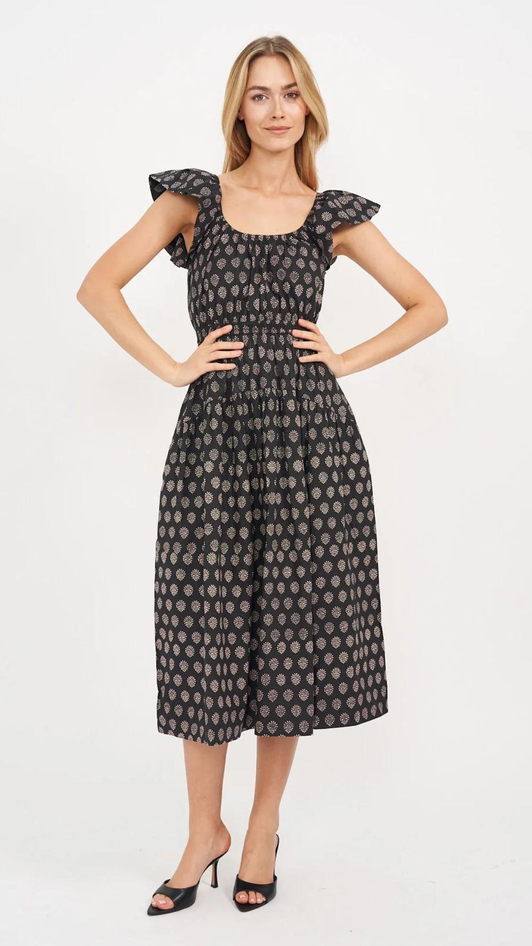 Marea Jane Dress- Black Mini Meadow