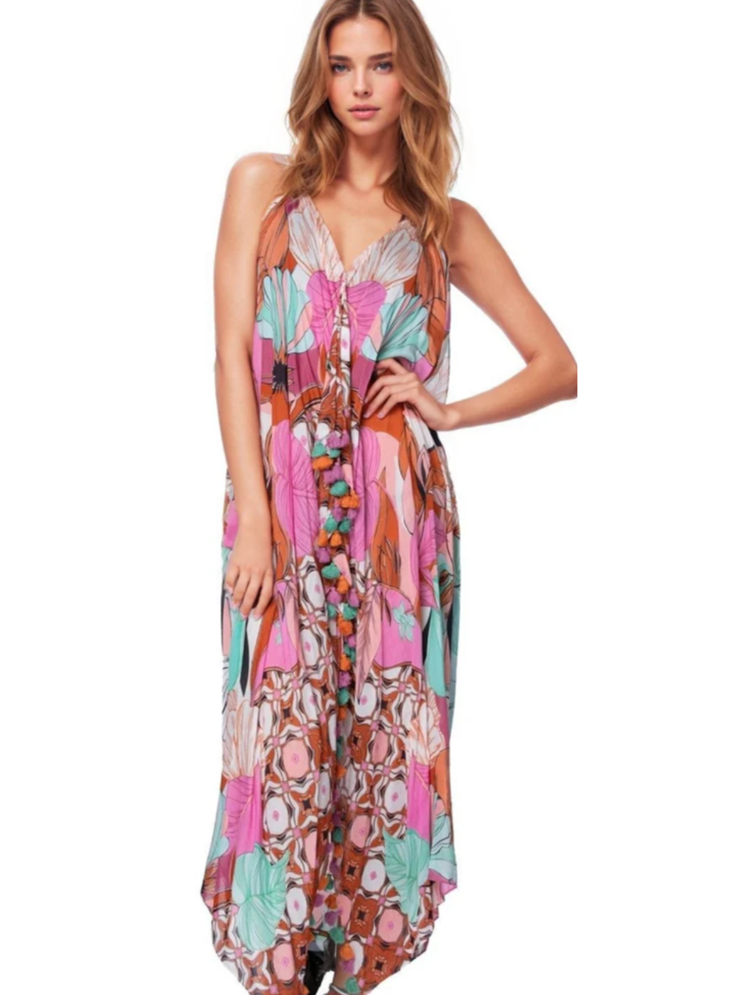 Pool to Party Maxi Halter Dress Coverup in Under the Canopy Print Mod39 Pool to Party Maxi Halter Dress Coverup in Under the Canopy Print Mod39