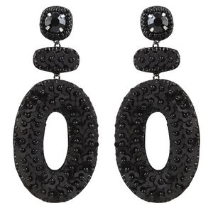 Deepa Gurnani Britt earrings Black and Red