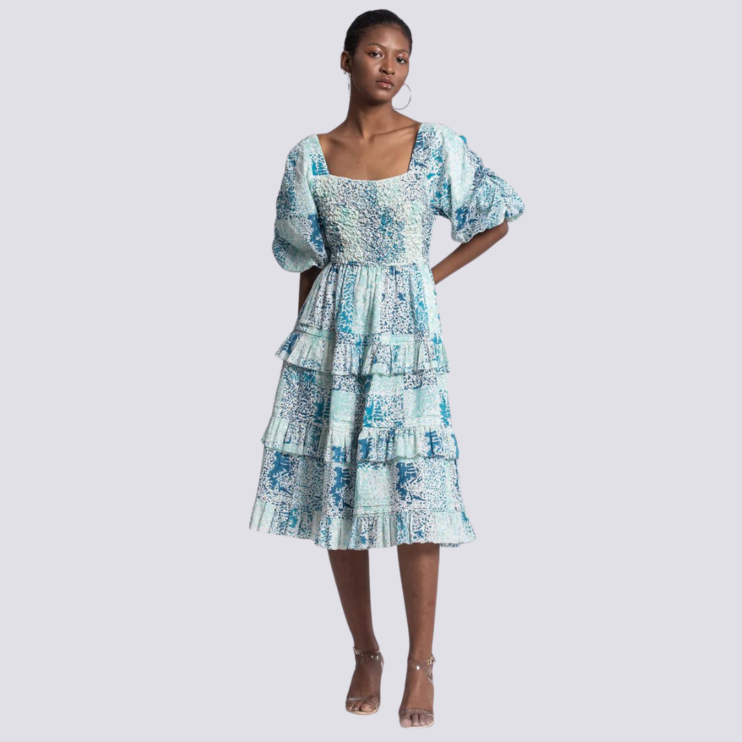 ASH AND EDEN Aissa Midi Dress - Blue Mod39 ASH AND EDEN Aissa Midi Dress - Blue Mod39
