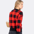 Gingham Check Knit Sweater- Red/Black and Ivory/Black