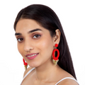 Deepa Gurnani Franka Earrings Turquoise and Red